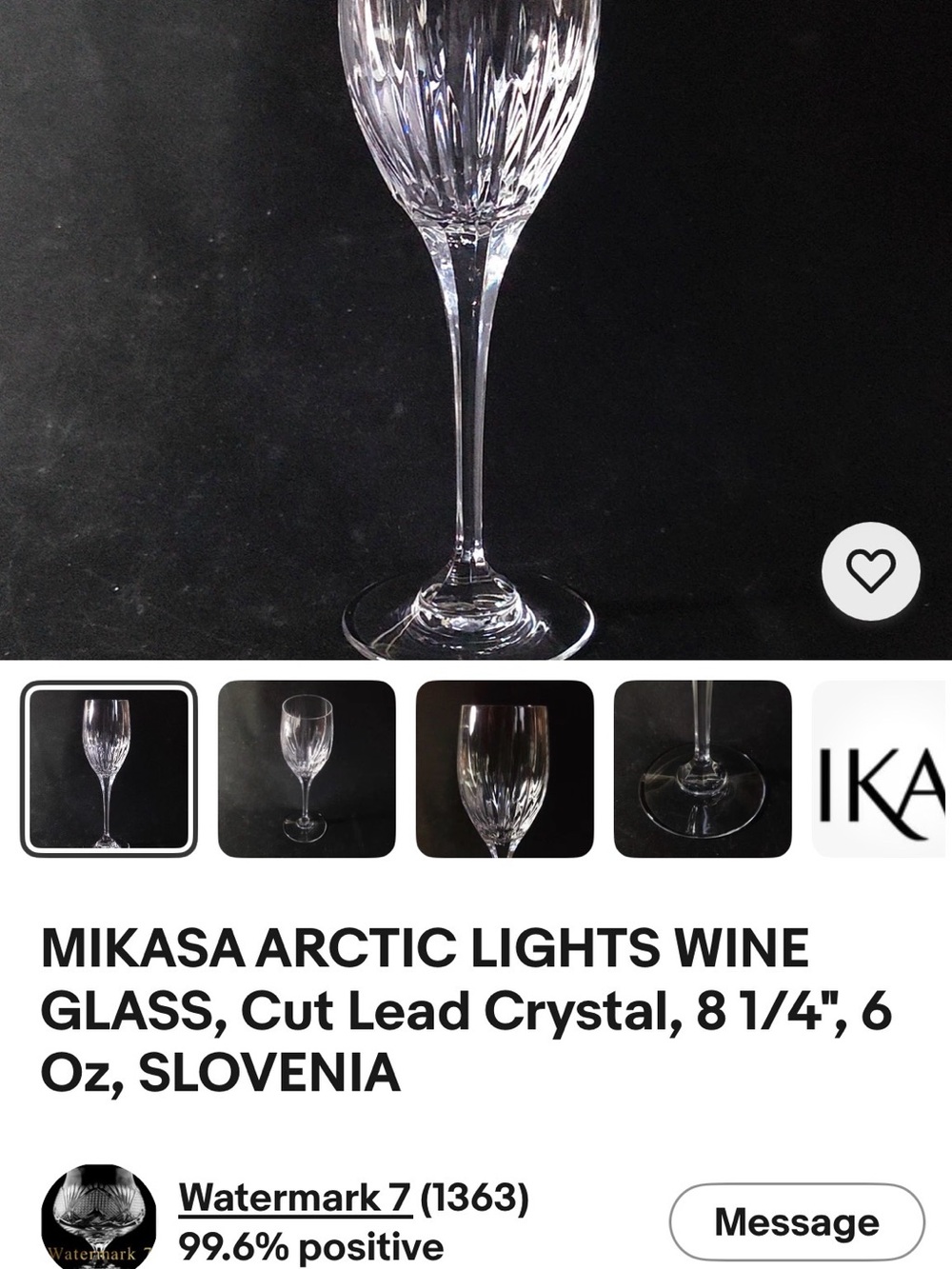 Mikasa Arctic Lights Clear Crystal Wine Glass - Clear